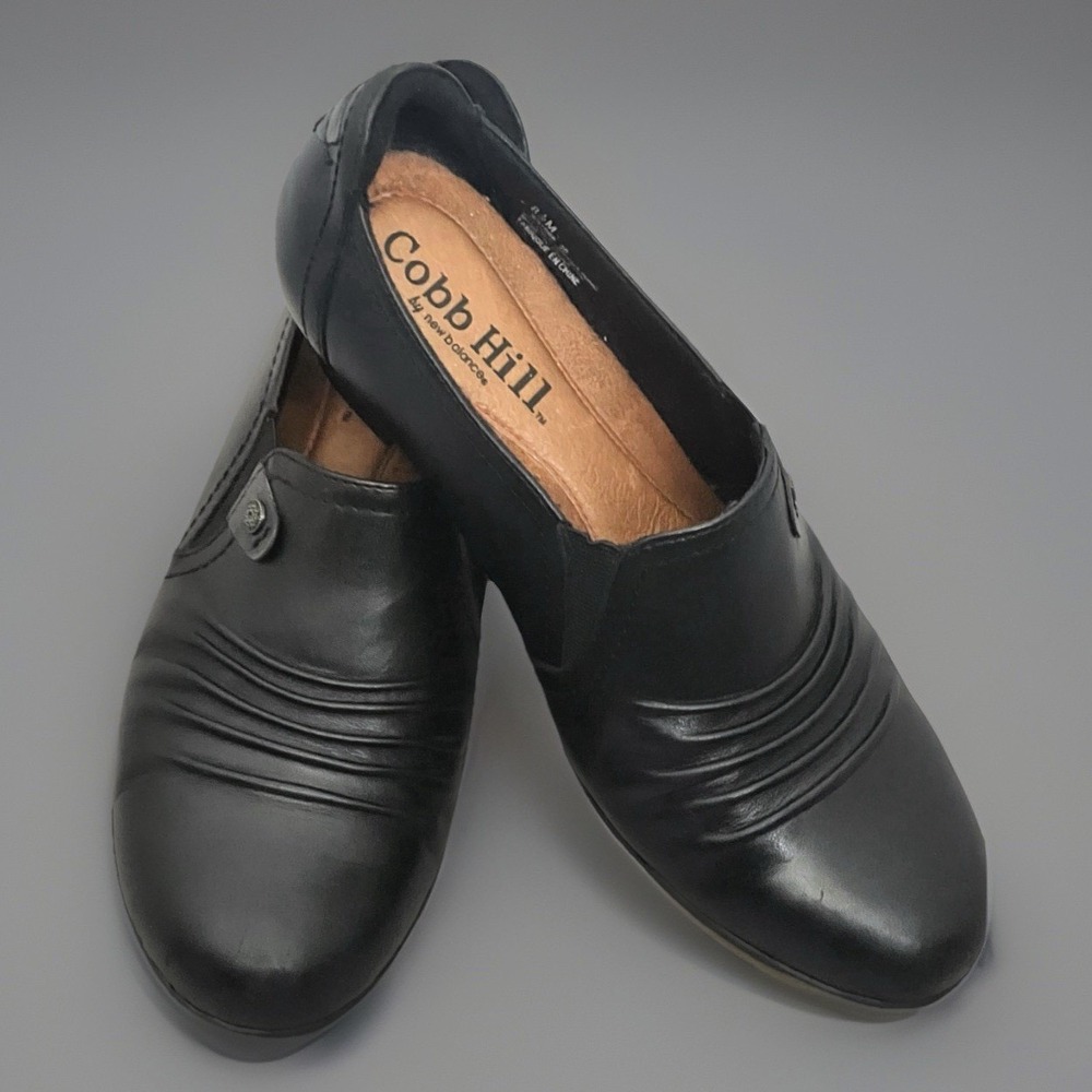 Cobb Hill New Balance Womens 8.5M Adele Slip On Loafer Heels CBD10BK Black